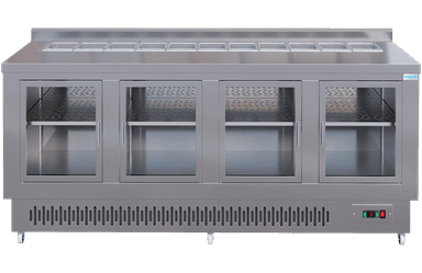 MESA REFRIGERADA CON PUERTAS DE VIDRIO