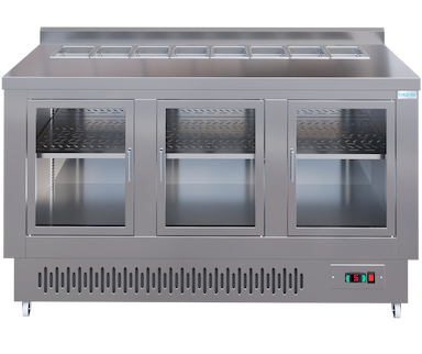 MESA REFRIGERADA CON PUERTAS DE VIDRIO